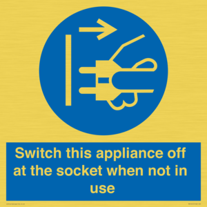 Switch this appliance off at the socket when not in use